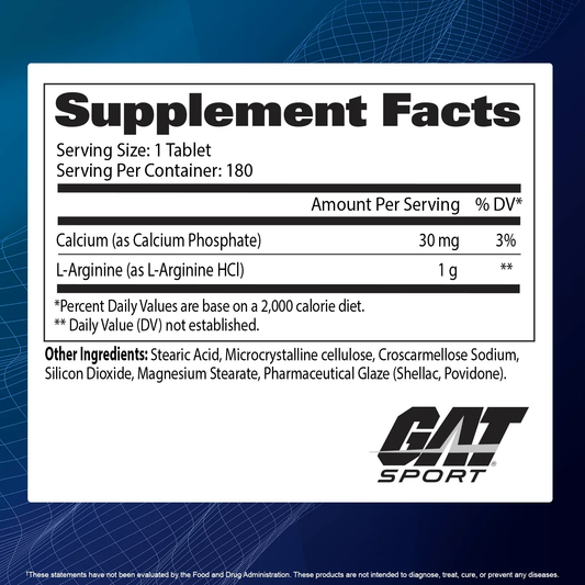 Arginina Gat Sport 180 capsulas Oxido Nitrico