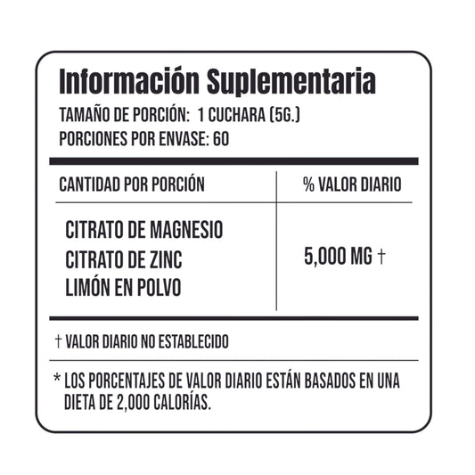 CITRATO DE MAGNESIO EN POLVO 300GR ZENDLAB