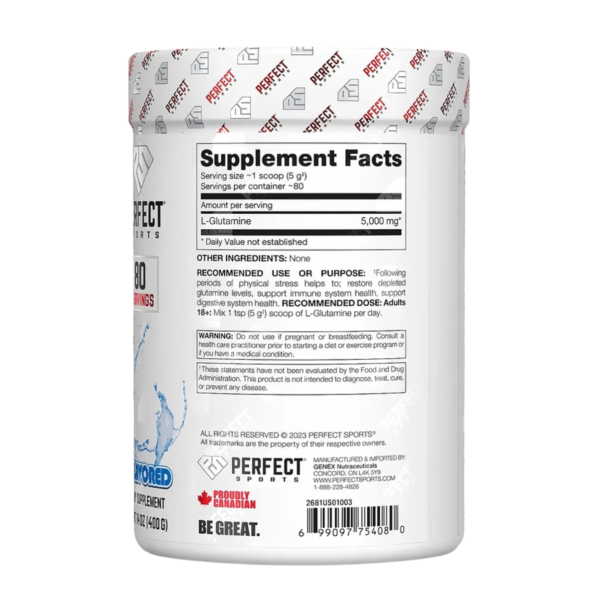 L GLUTAMINA PERFECT SPORTS 400 GRAMOS