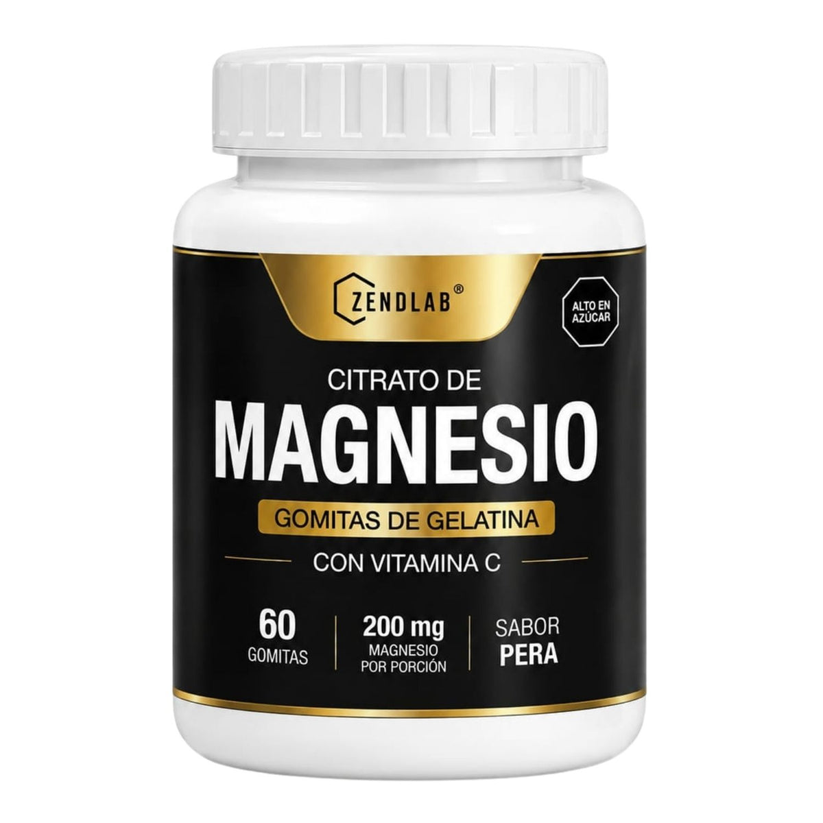 Gomitas de citrato de magnesio con vitamina C ZENDLAB, 60 unidades, sabor pera