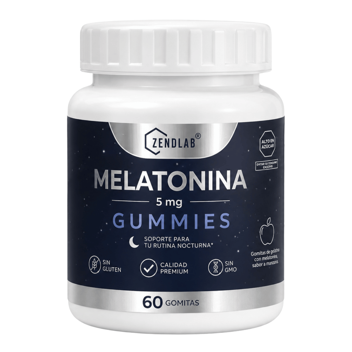Gomitas de melatonina 5 mg ZENDLAB 60 unidades sabor manzana