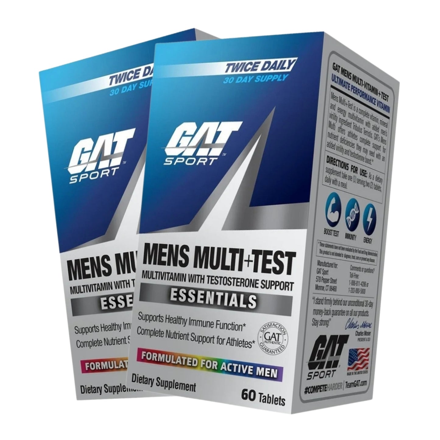 Pack x2 Mens Multi Test Multivitaminico Gat Sport 60 Tabletas ORIGINAL