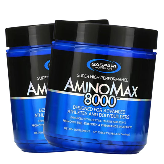 Pack x2 Aminoácidos AminoMax 8000 BCAA Gaspari Nutrition 325 Tabletas