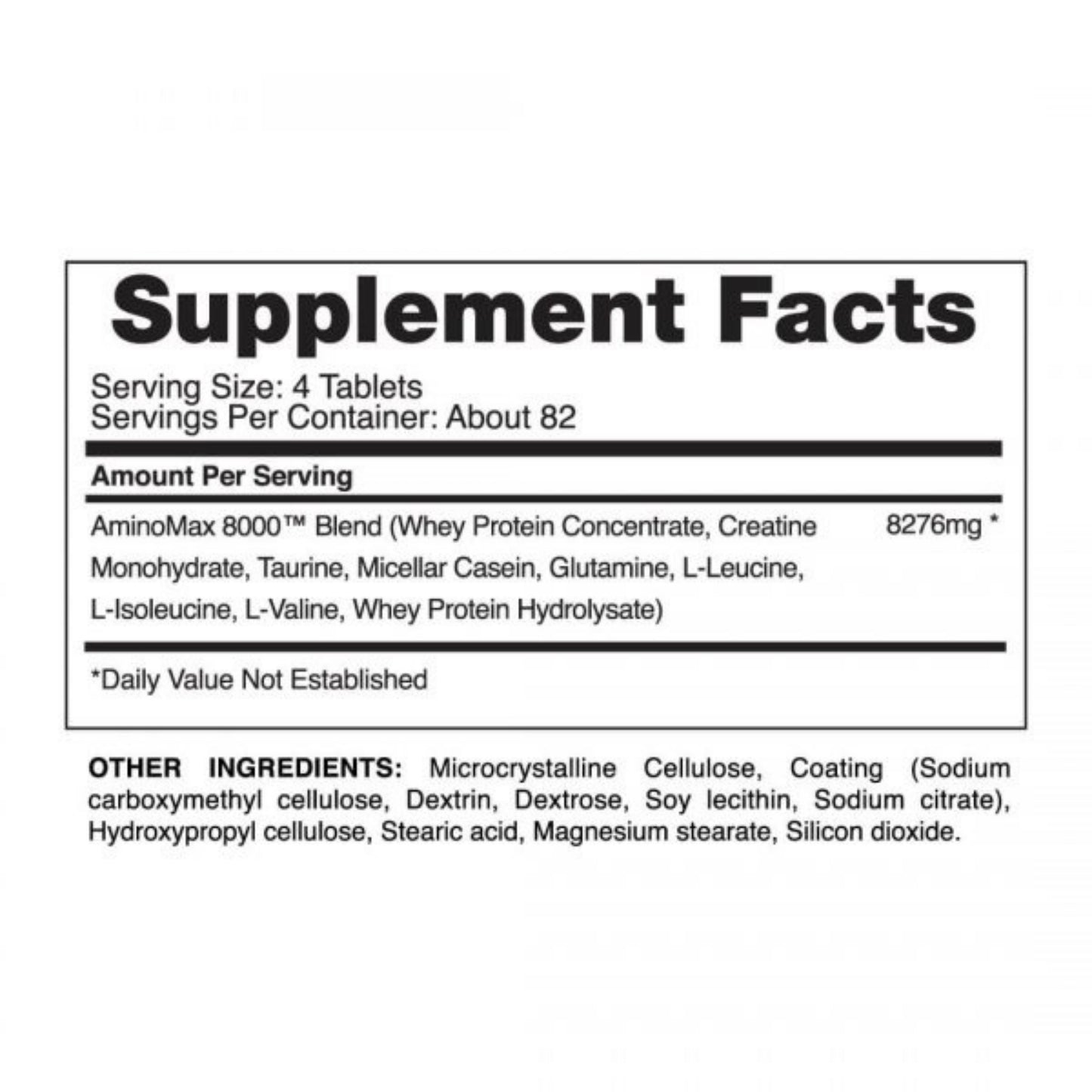 Aminoácidos AminoMax 8000 BCAA Gaspari Nutrition 325 Tabletas