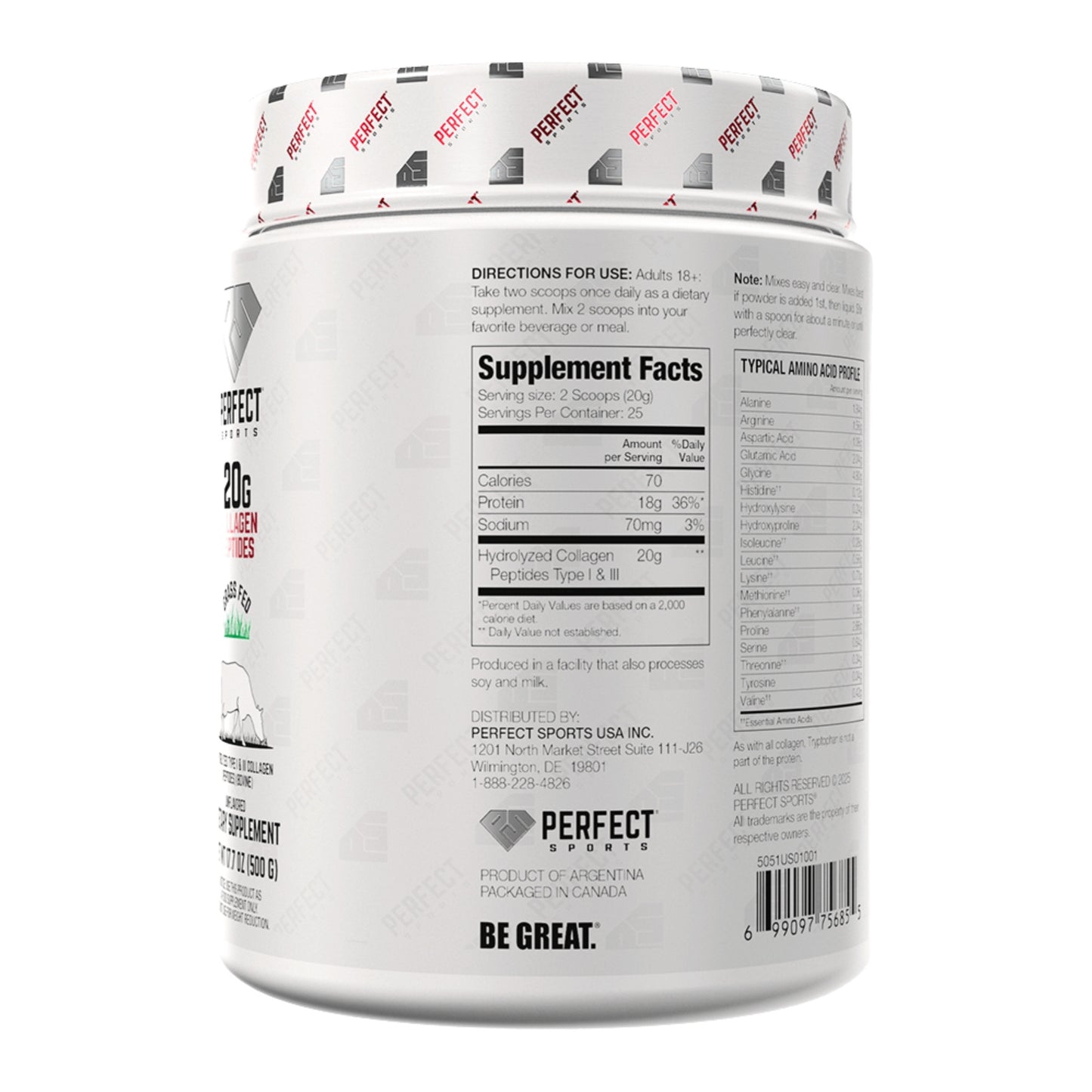 COLLAGEN PEPTIDOS COLAGENO 500 GR PERFECT SPORTS
