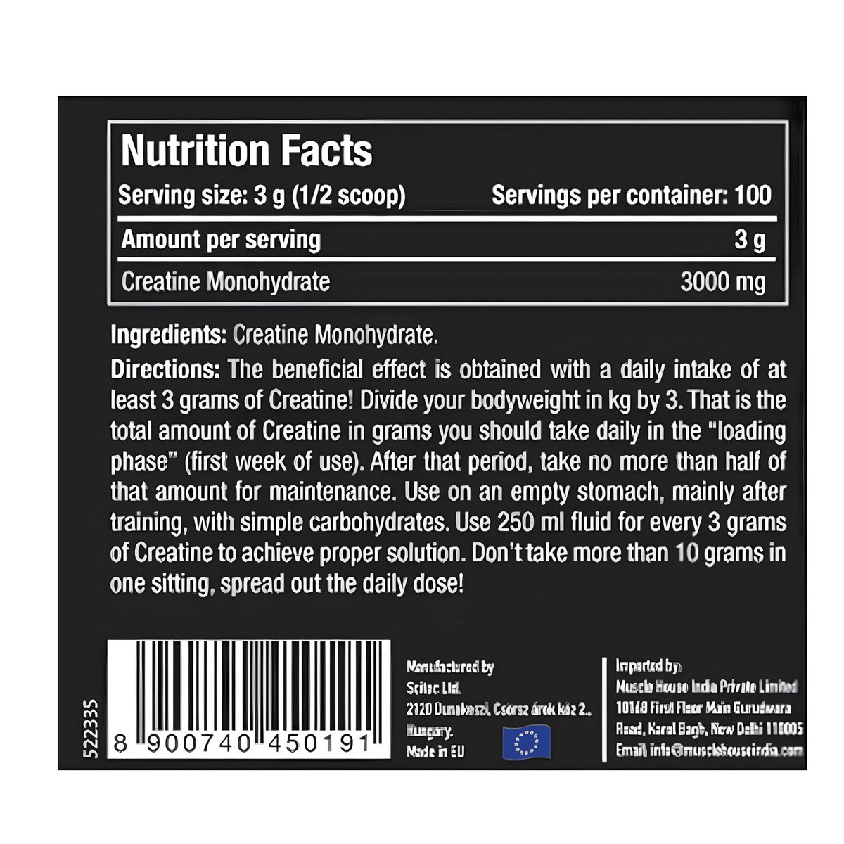 Creatina Onescience Nutrition Micronizada 300 gramos IMPORTADA